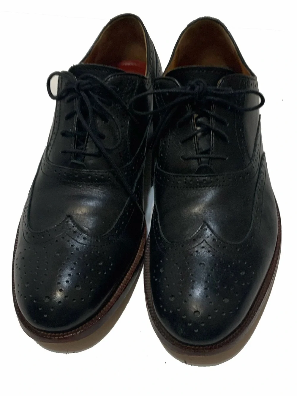 9 / johnston & murphy Black Leather Wingtip Shoes